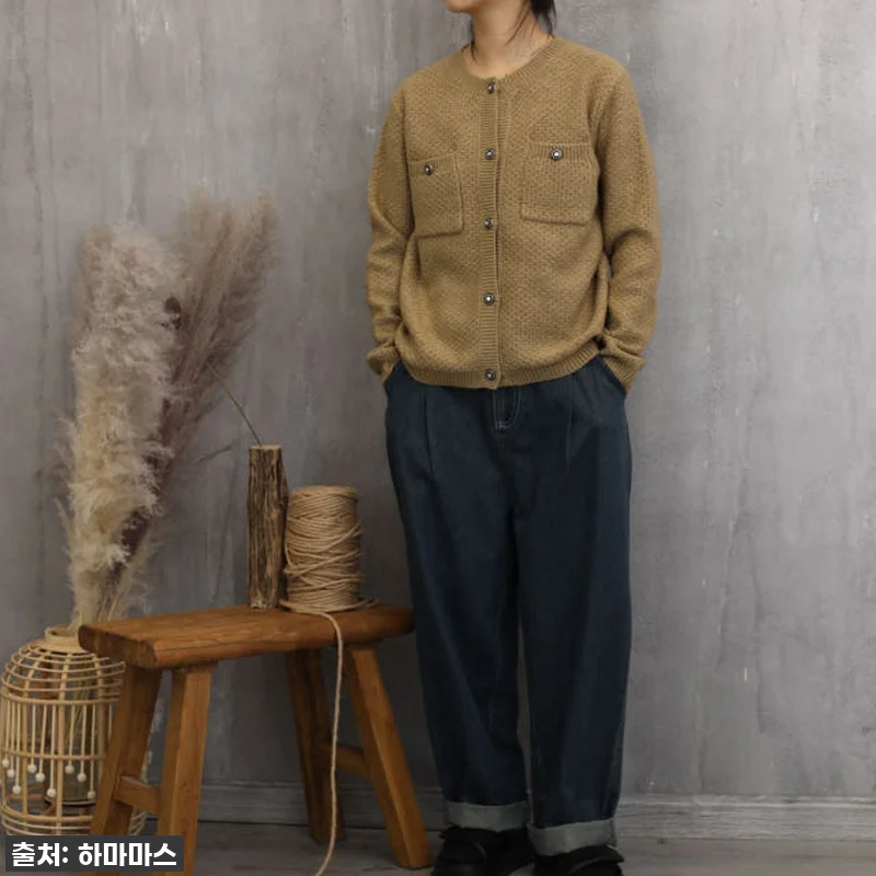 하마마스 가을 포켓 여성 니트가디건 관련 이미지 1