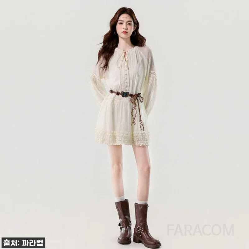 🍂가을 감성 뿜뿜! 브이넥 레이스 롱 관련 이미지 2