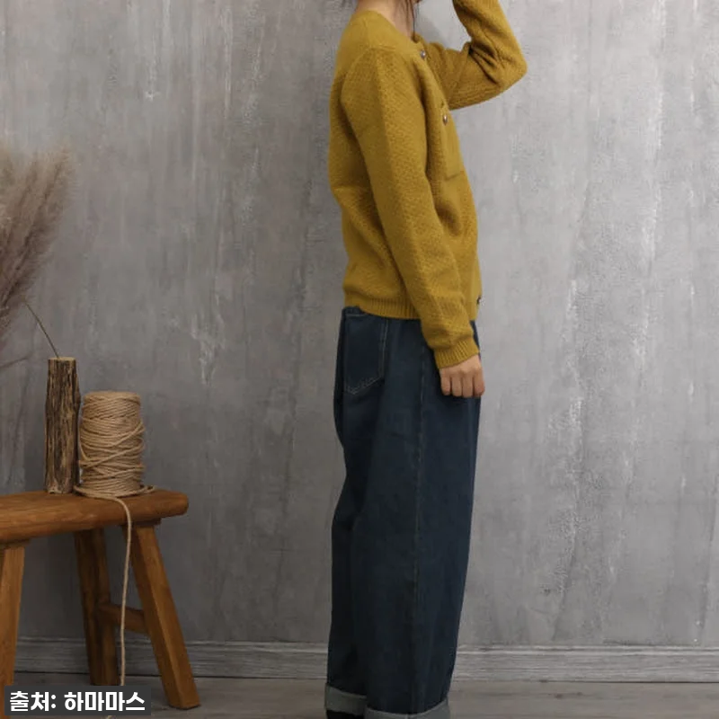 하마마스 가을 포켓 여성 니트가디건 관련 이미지 2