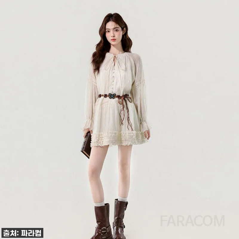 🍂가을 감성 뿜뿜! 브이넥 레이스 롱 관련 이미지 3