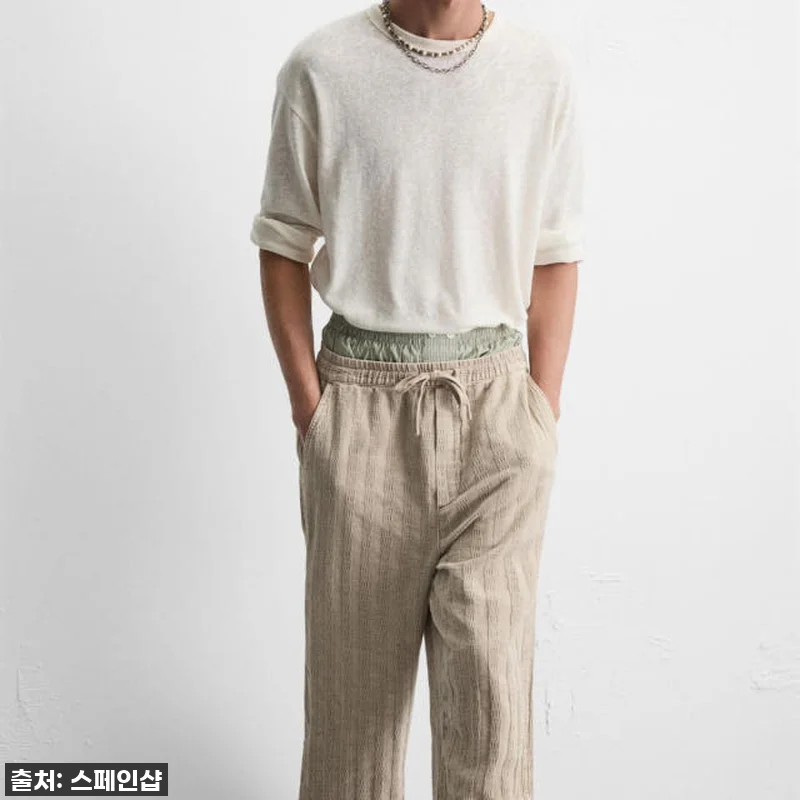 자라 와이드 릴랙스핏 자카드 밴딩 팬 관련 이미지 4