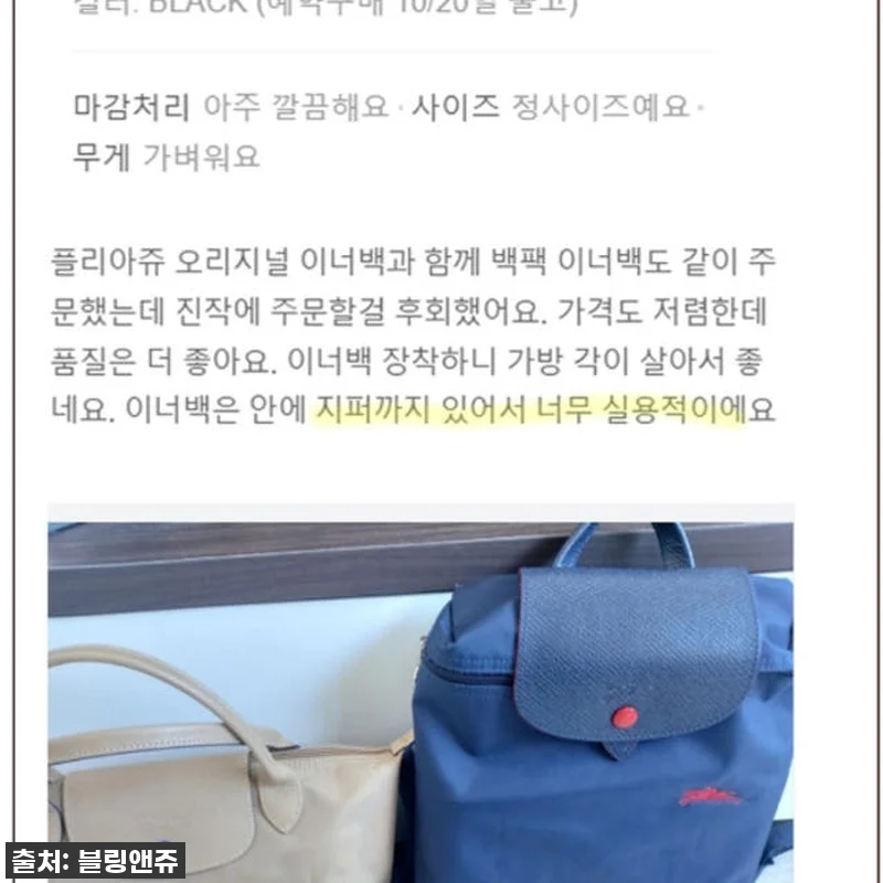 이 가격 실화?! 롱샴 백팩 이너백, 관련 이미지 6