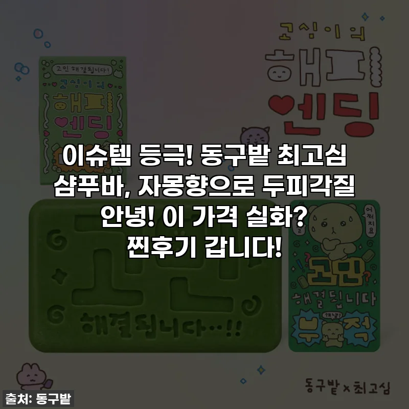 이슈템 등극! 동구밭 최고심 샴푸바, 자몽향으로 두피각질 안녕! 이 가격 실화? 찐후기 갑니다!