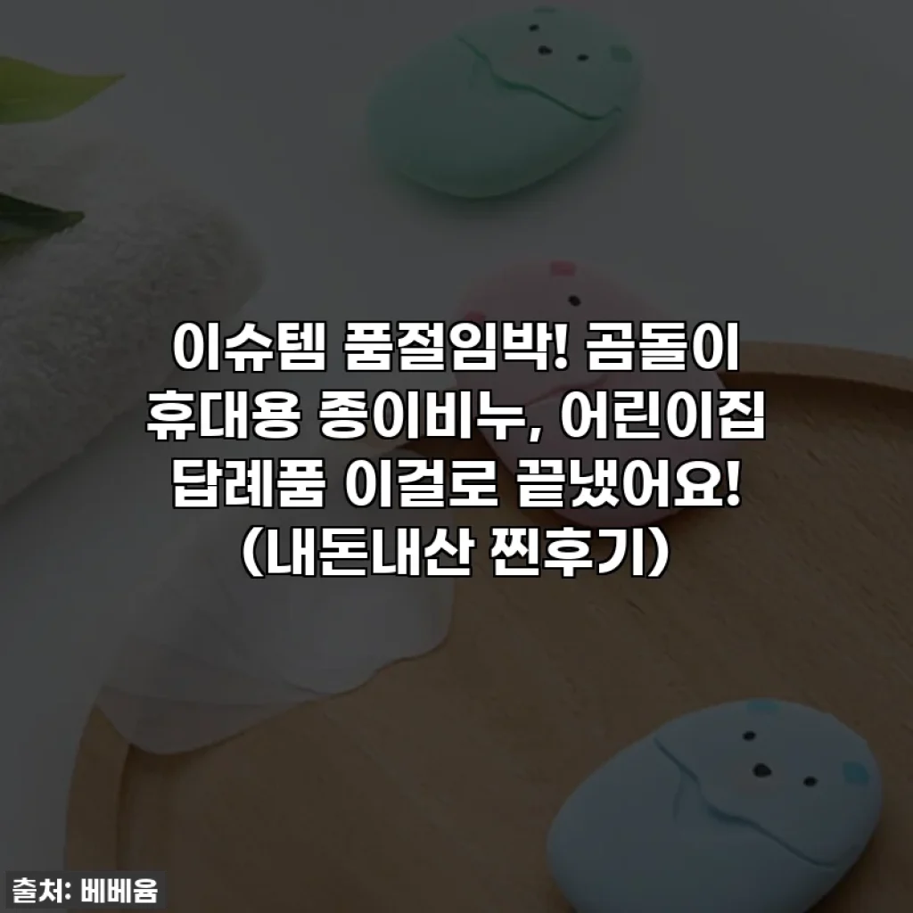 이슈템 품절임박! 곰돌이 휴대용 종이비누, 어린이집 답례품 이걸로 끝냈어요! (내돈내산 찐후기)