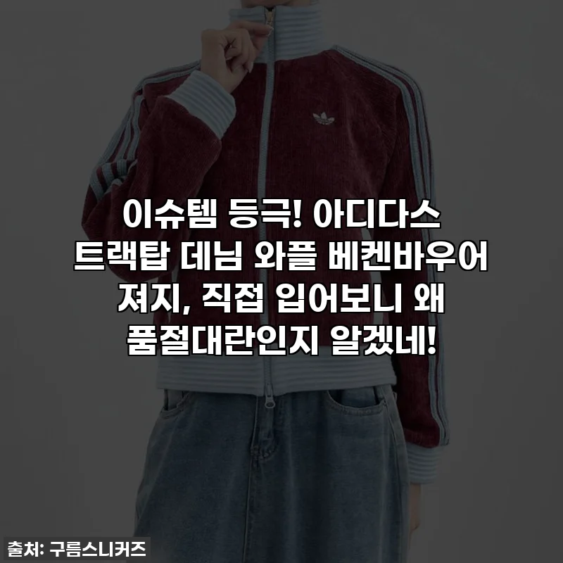 이슈템 등극! 아디다스 트랙탑 데님 와플 베켄바우어 져지, 직접 입어보니 왜 품절대란인지 알겠네!