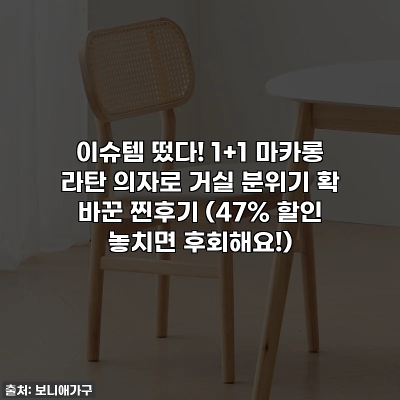 이슈템 떴다! 1+1 마카롱 라탄 의자로 거실 분위기 확 바꾼 찐후기 (47% 할인 놓치면 후회해요!)