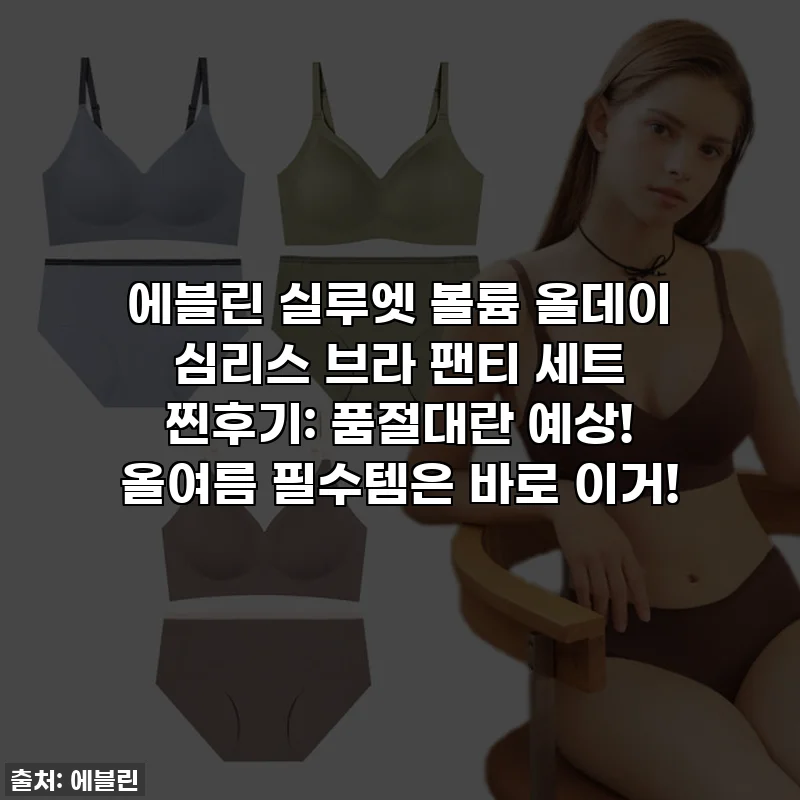 에블린 실루엣 볼륨 올데이 심리스 브라 팬티 세트 찐후기: 품절대란 예상! 올여름 필수템은 바로 이거!