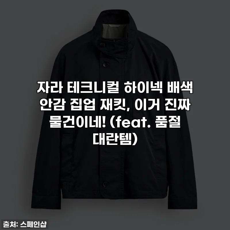 자라 테크니컬 하이넥 배색 안감 집업 재킷, 이거 진짜 물건이네! (feat. 품절 대란템)