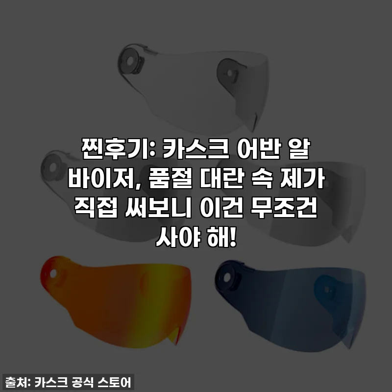 찐후기: 카스크 어반 알 바이저, 품절 대란 속 제가 직접 써보니 이건 무조건 사야 해!