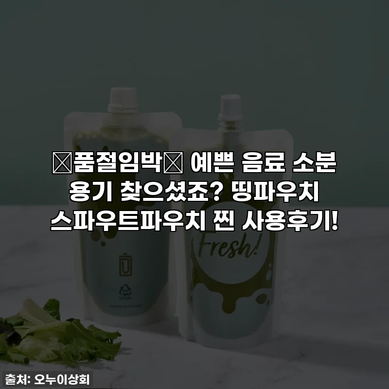 🚨품절임박🚨 예쁜 음료 소분 용기 찾으셨죠? 띵파우치 스파우트파우치 찐 사용후기!