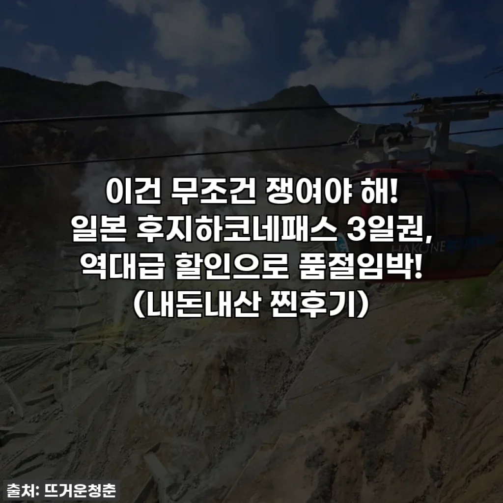 이건 무조건 쟁여야 해! 일본 후지하코네패스 3일권, 역대급 할인으로 품절임박! (내돈내산 찐후기)
