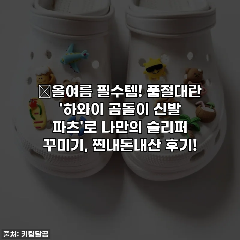 🌴올여름 필수템! 품절대란 '하와이 곰돌이 신발 파츠'로 나만의 슬리퍼 꾸미기, 찐내돈내산 후기!
