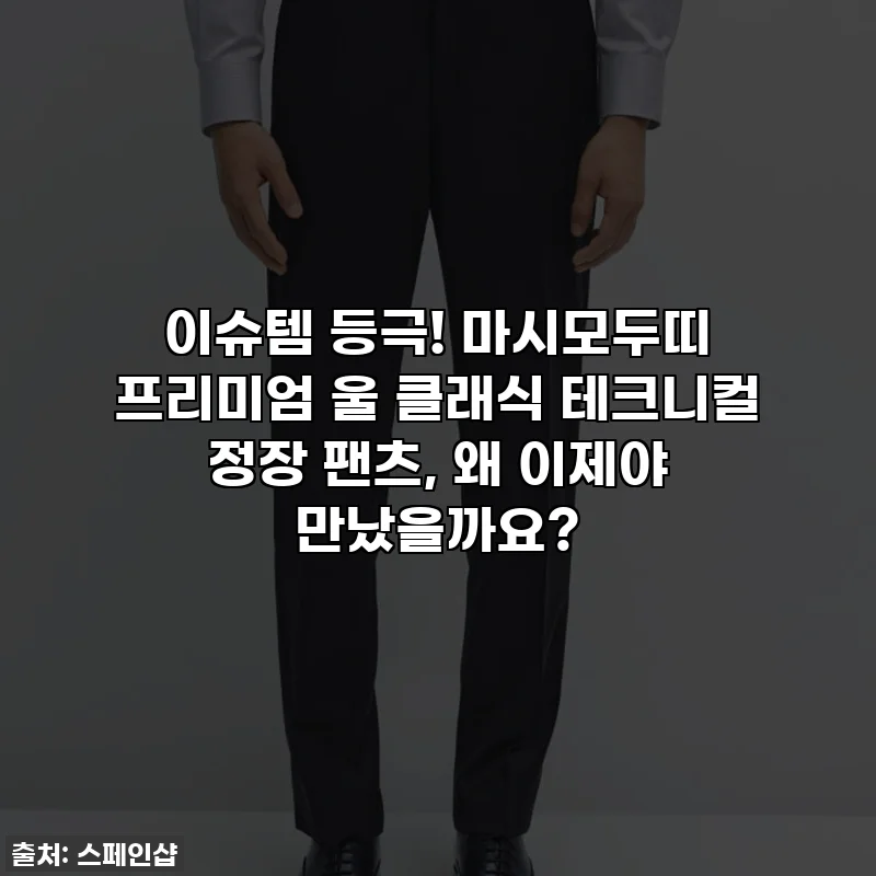 이슈템 등극! 마시모두띠 프리미엄 울 클래식 테크니컬 정장 팬츠, 왜 이제야 만났을까요?