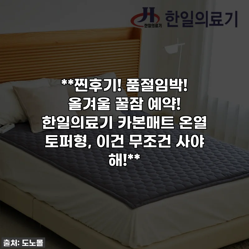 **찐후기! 품절임박! 올겨울 꿀잠 예약! 한일의료기 카본매트 온열 토퍼형, 이건 무조건 사야 해!**