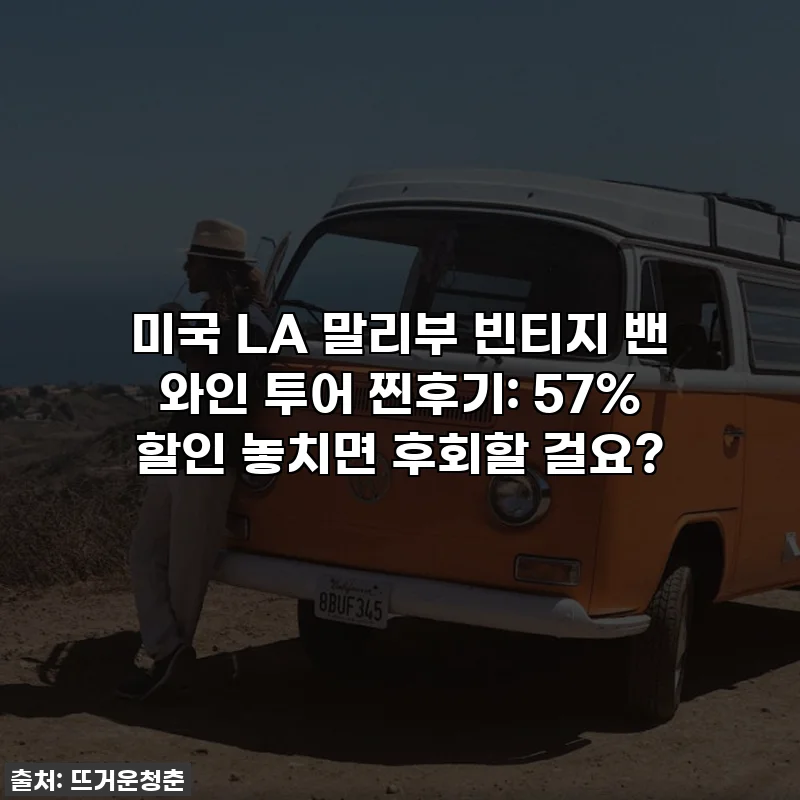 미국 LA 말리부 빈티지 밴 와인 투어 찐후기: 57% 할인 놓치면 후회할 걸요?