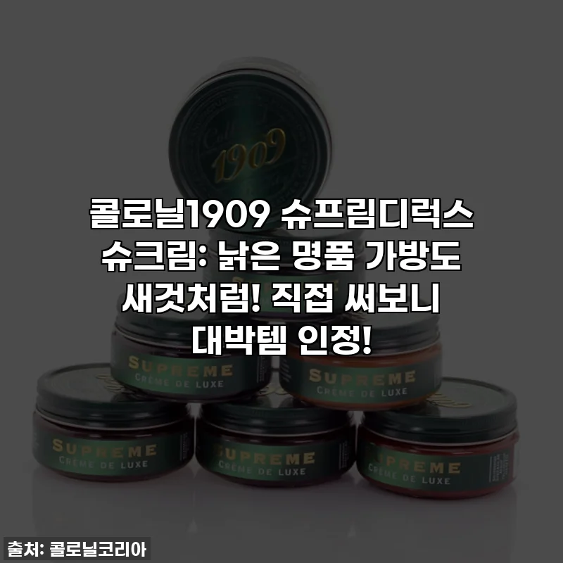 콜로닐1909 슈프림디럭스 슈크림: 낡은 명품 가방도 새것처럼! 직접 써보니 대박템 인정!