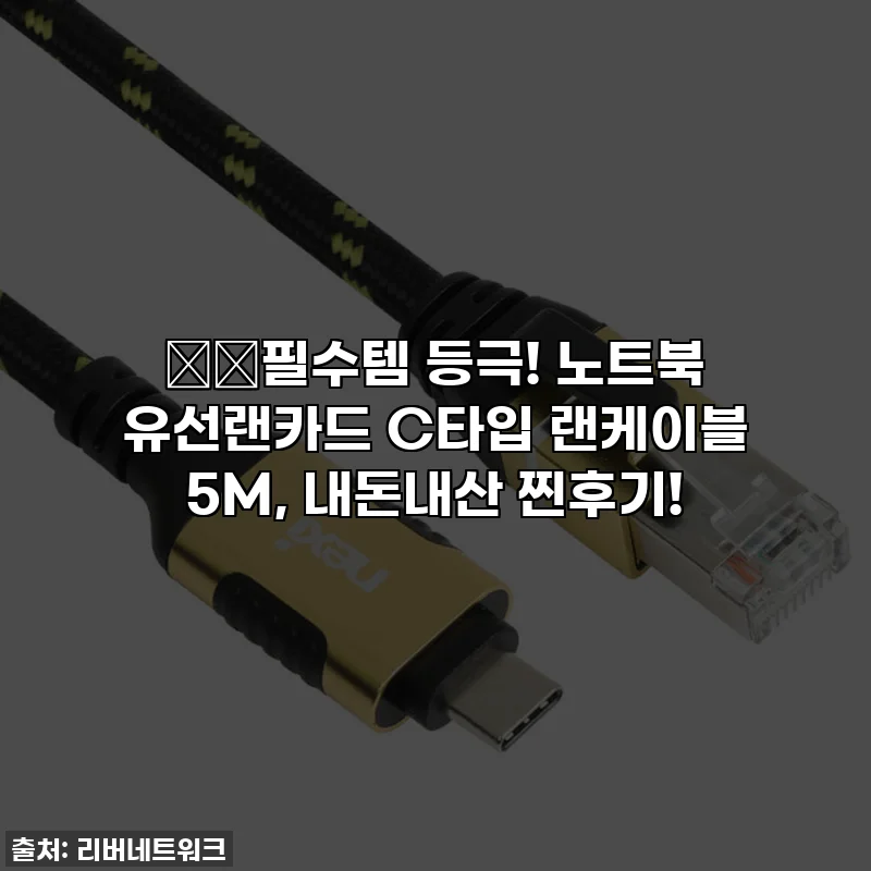 ⚡️필수템 등극! 노트북 유선랜카드 C타입 랜케이블 5M, 내돈내산 찐후기!