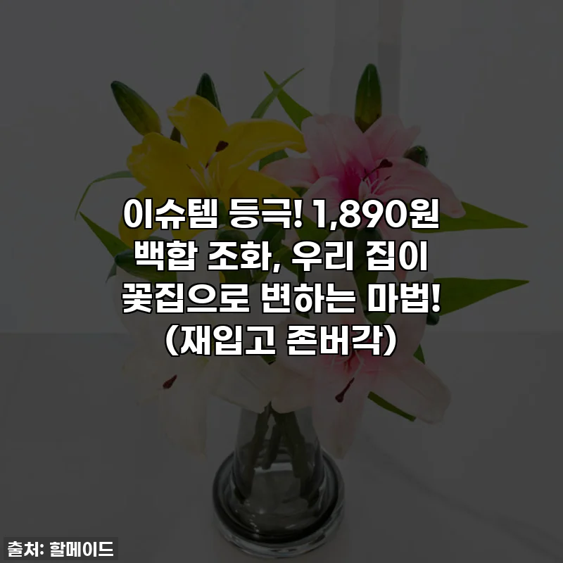 이슈템 등극! 1,890원 백합 조화, 우리 집이 꽃집으로 변하는 마법! (재입고 존버각)