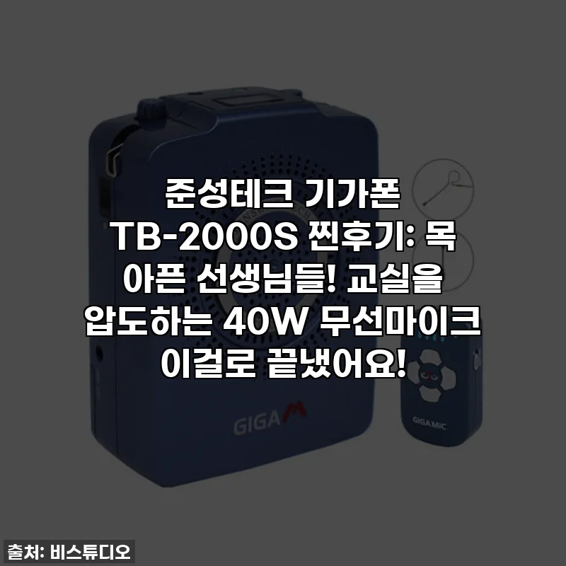 준성테크 기가폰 TB-2000S 찐후기: 목 아픈 선생님들! 교실을 압도하는 40W 무선마이크 이걸로 끝냈어요!