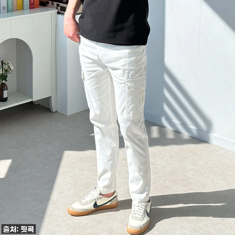 남자 카고바지 면스판 일자 포켓 스판 관련 이미지 3