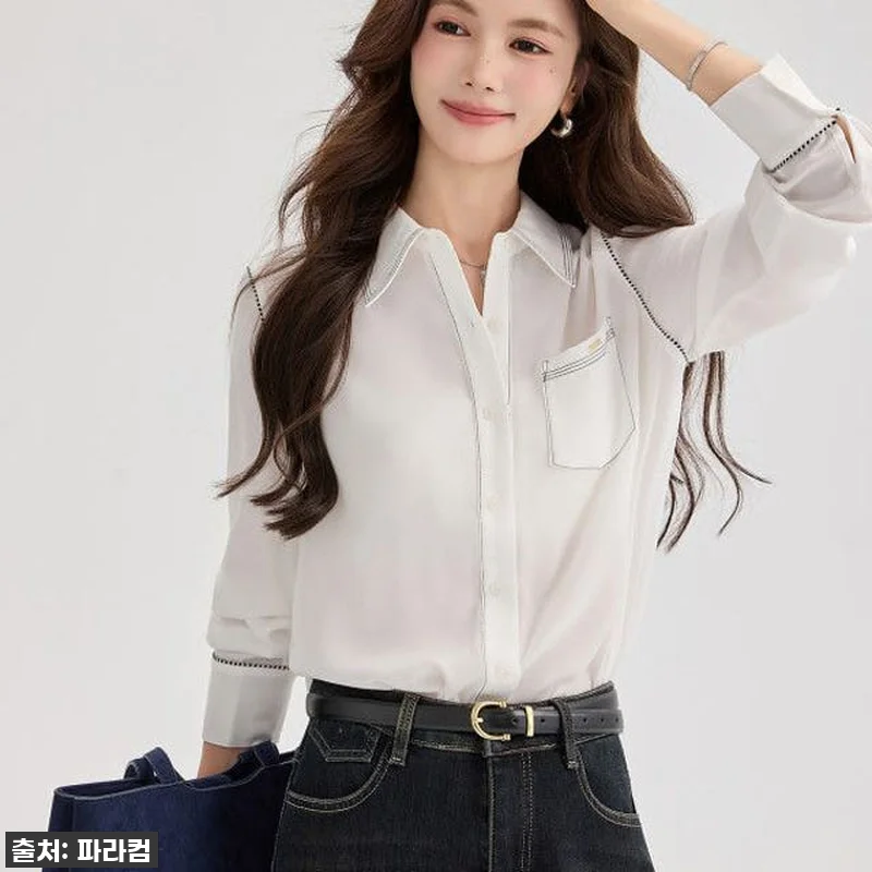 가을 데일리룩 종결! 여성 긴팔 셔츠 관련 이미지 3