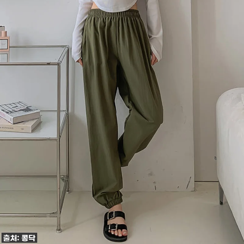 여성 바스락 조거팬츠 나일론 우븐 팬 관련 이미지 4