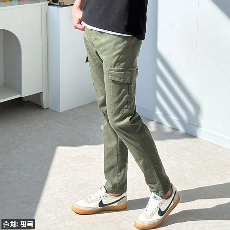 남자 카고바지 면스판 일자 포켓 스판 관련 이미지 4