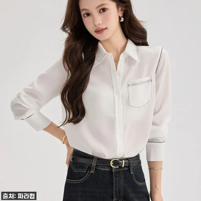 가을 데일리룩 종결! 여성 긴팔 셔츠 관련 이미지 4