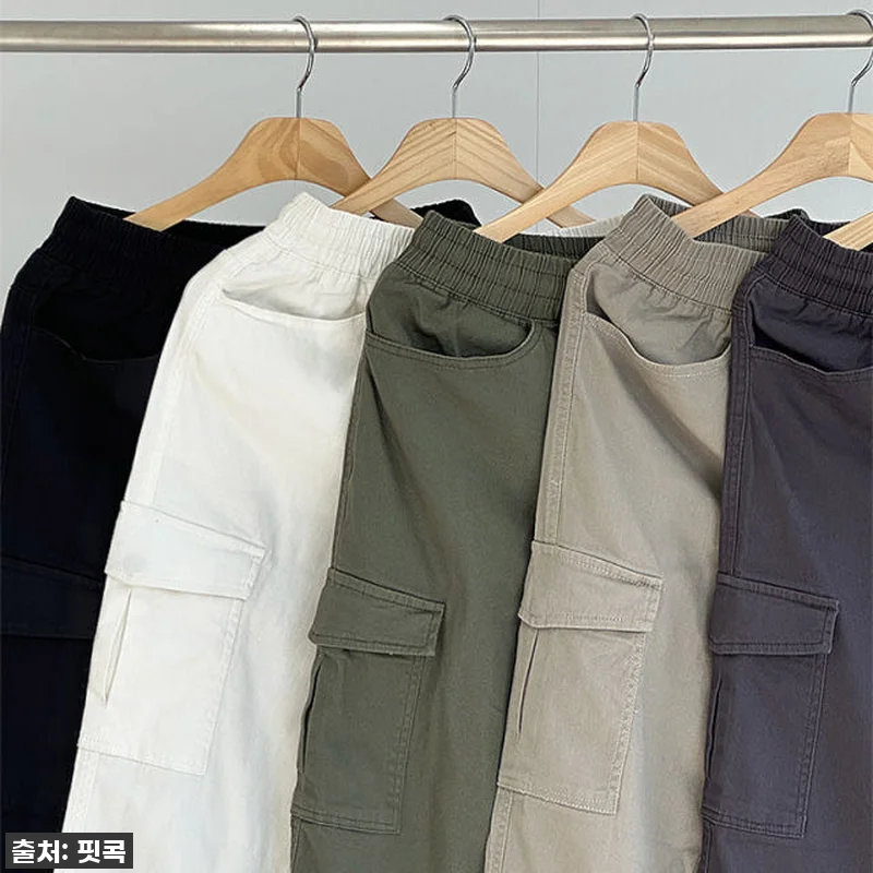 남자 카고바지 면스판 일자 포켓 스판 관련 이미지 5