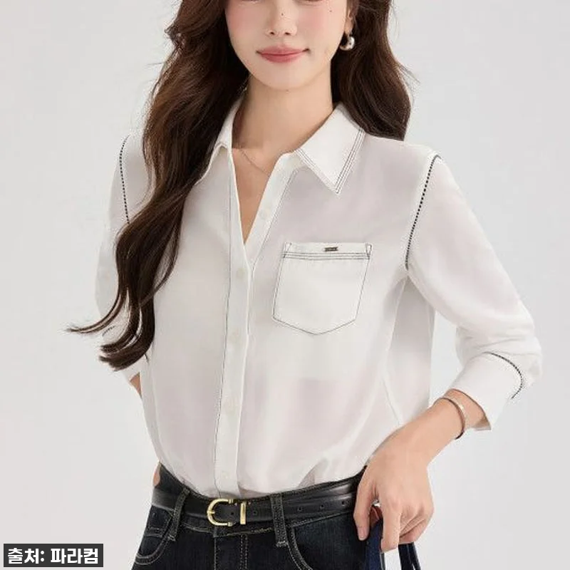 가을 데일리룩 종결! 여성 긴팔 셔츠 관련 이미지 5