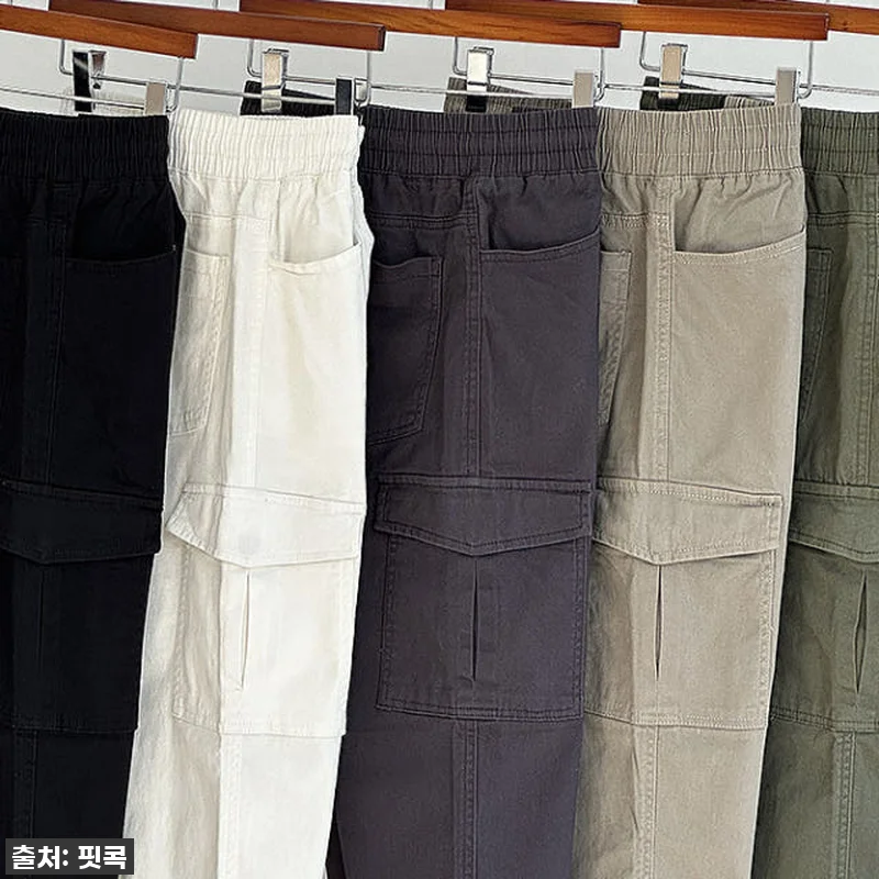 남자 카고바지 면스판 일자 포켓 스판 관련 이미지 9