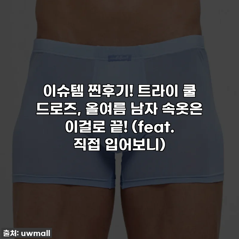 이슈템 찐후기! 트라이 쿨 드로즈, 올여름 남자 속옷은 이걸로 끝! (feat. 직접 입어보니)