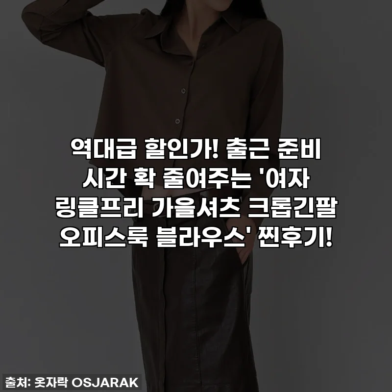 역대급 할인가! 출근 준비 시간 확 줄여주는 '여자 링클프리 가을셔츠 크롭긴팔 오피스룩 블라우스' 찐후기!