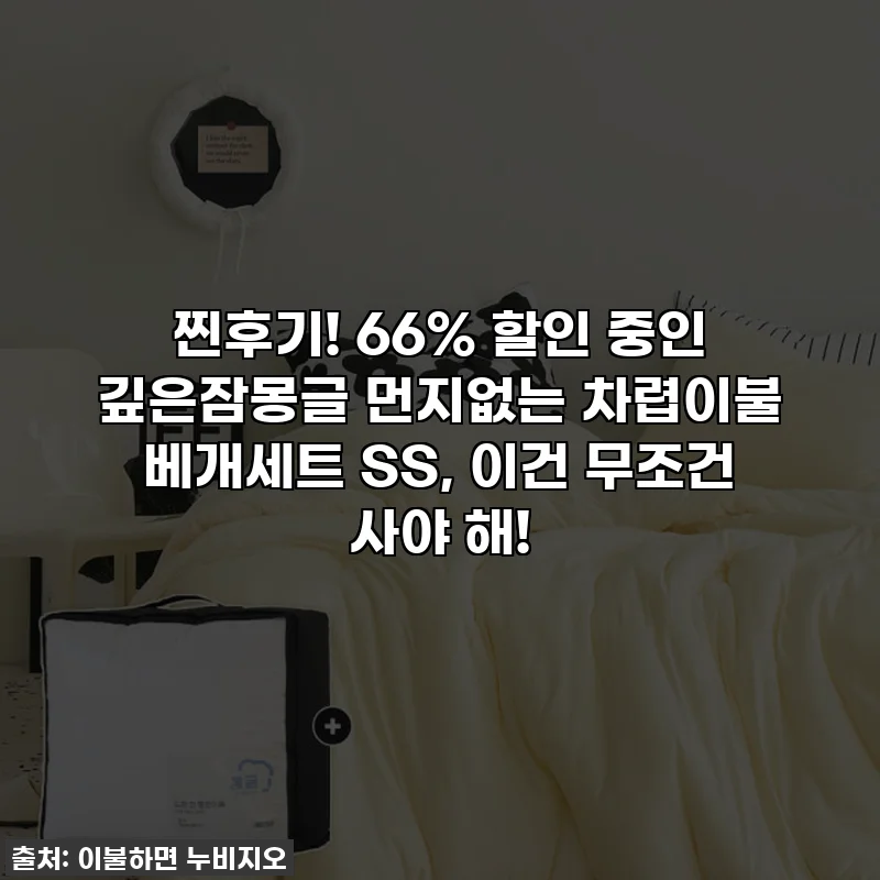 찐후기! 66% 할인 중인 깊은잠몽글 먼지없는 차렵이불 베개세트 SS, 이건 무조건 사야 해!