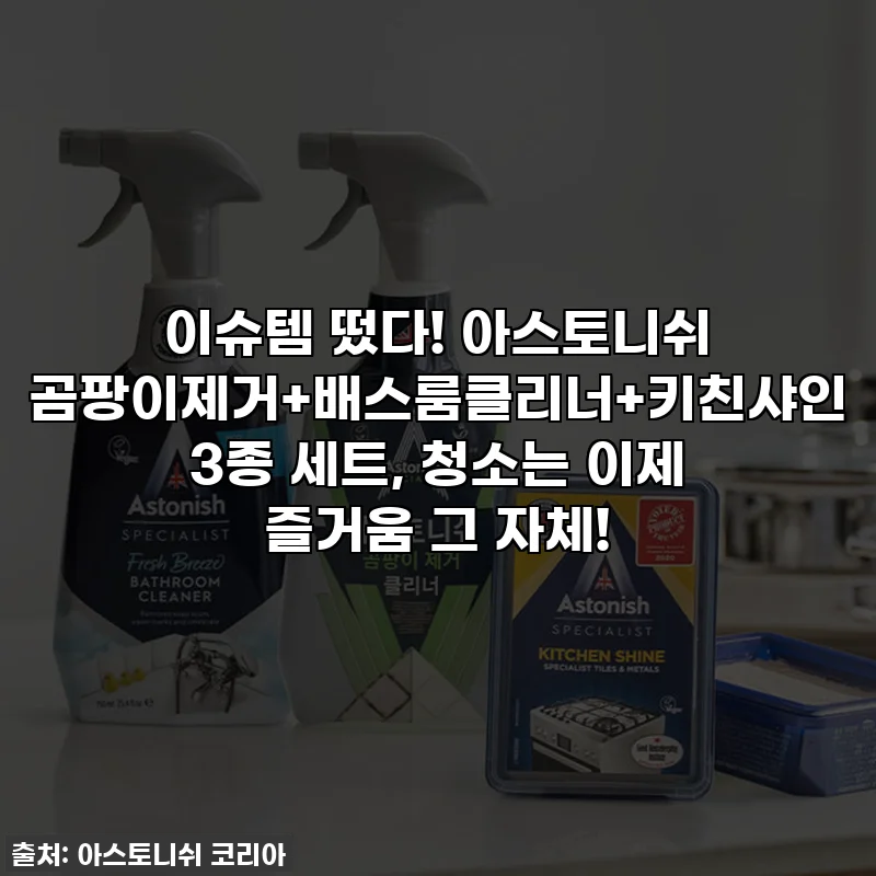 이슈템 떴다! 아스토니쉬 곰팡이제거+배스룸클리너+키친샤인 3종 세트, 청소는 이제 즐거움 그 자체!