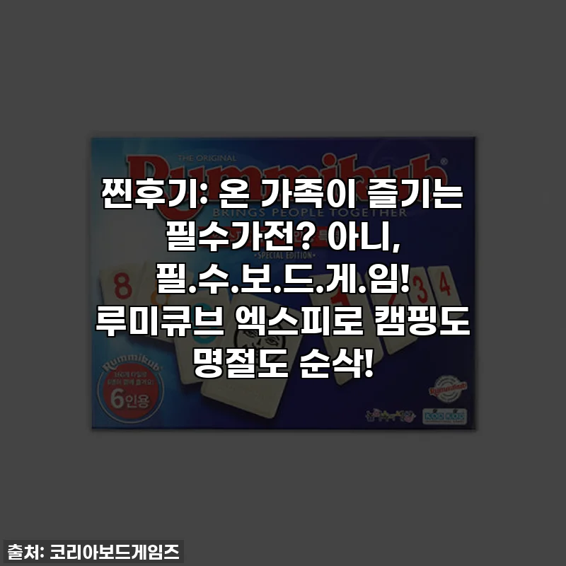 찐후기: 온 가족이 즐기는 필수가전? 아니, 필.수.보.드.게.임! 루미큐브 엑스피로 캠핑도 명절도 순삭!