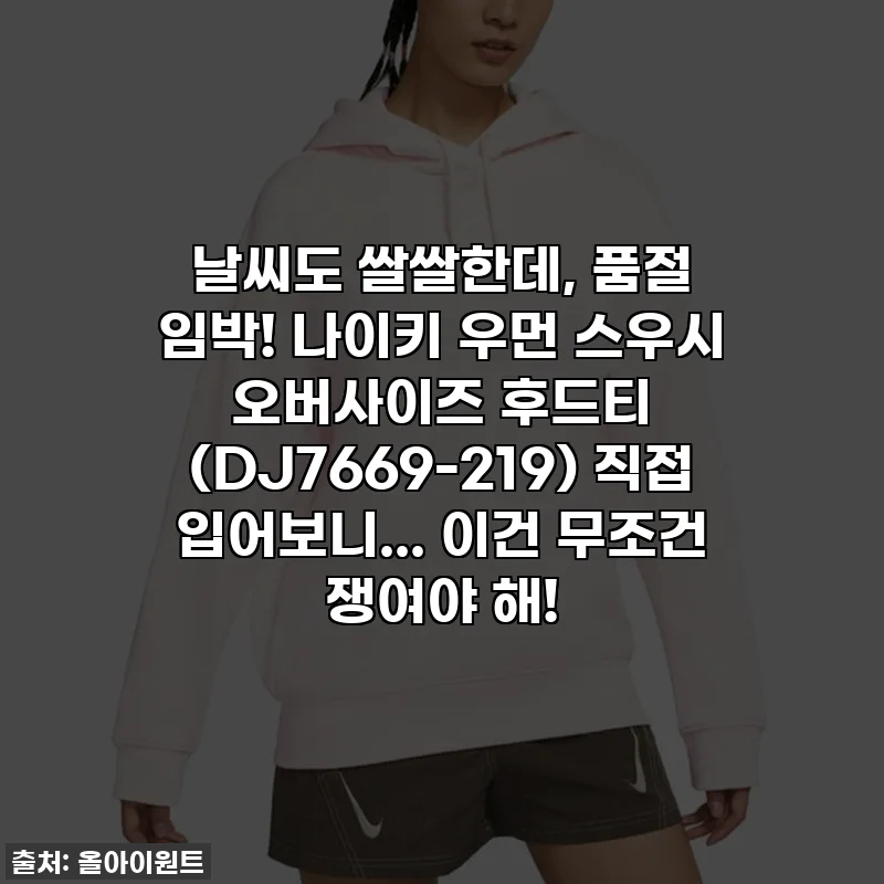 날씨도 쌀쌀한데, 품절 임박! 나이키 우먼 스우시 오버사이즈 후드티 (DJ7669-219) 직접 입어보니... 이건 무조건 쟁여야 해!