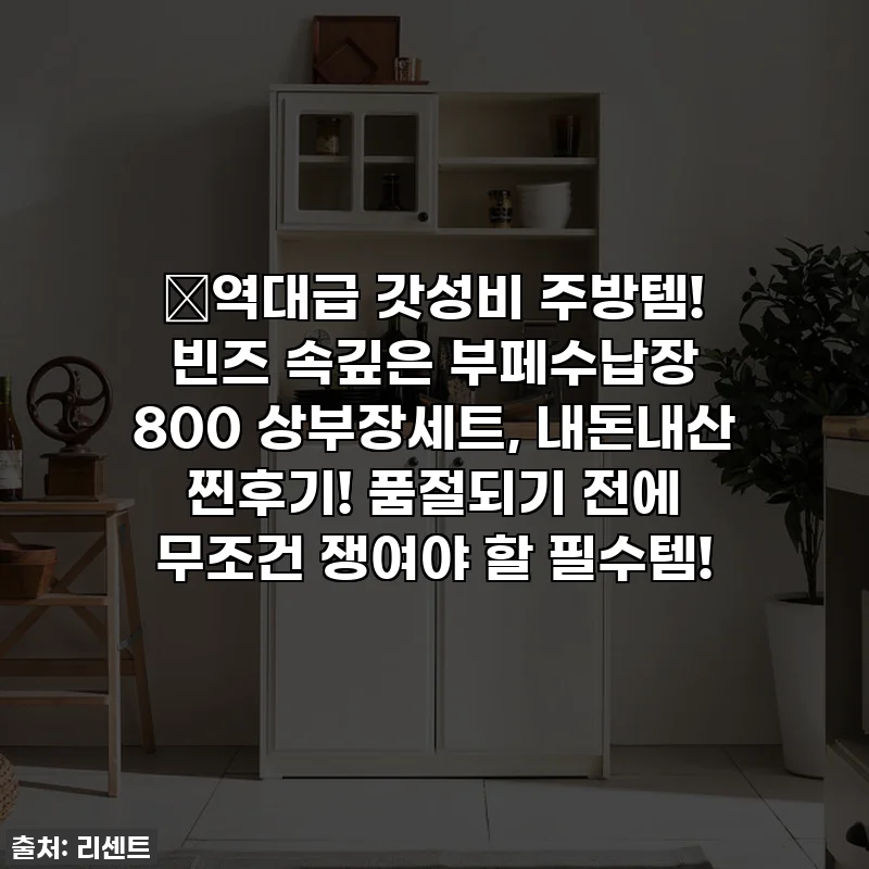 🔥역대급 갓성비 주방템! 빈즈 속깊은 부페수납장 800 상부장세트, 내돈내산 찐후기! 품절되기 전에 무조건 쟁여야 할 필수템!