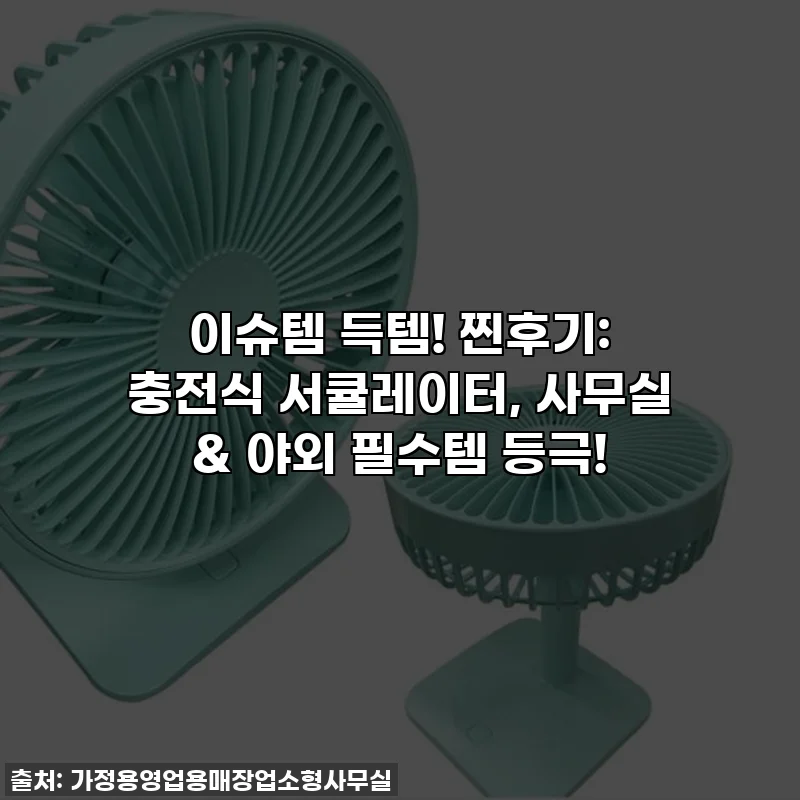이슈템 득템! 찐후기: 충전식 서큘레이터, 사무실 & 야외 필수템 등극!