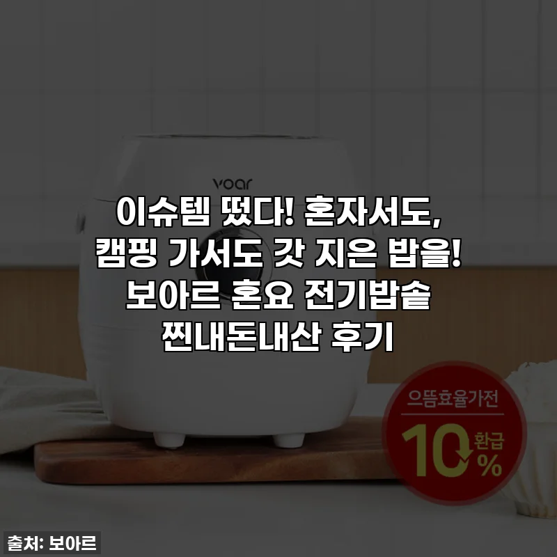 이슈템 떴다! 혼자서도, 캠핑 가서도 갓 지은 밥을! 보아르 혼요 전기밥솥 찐내돈내산 후기