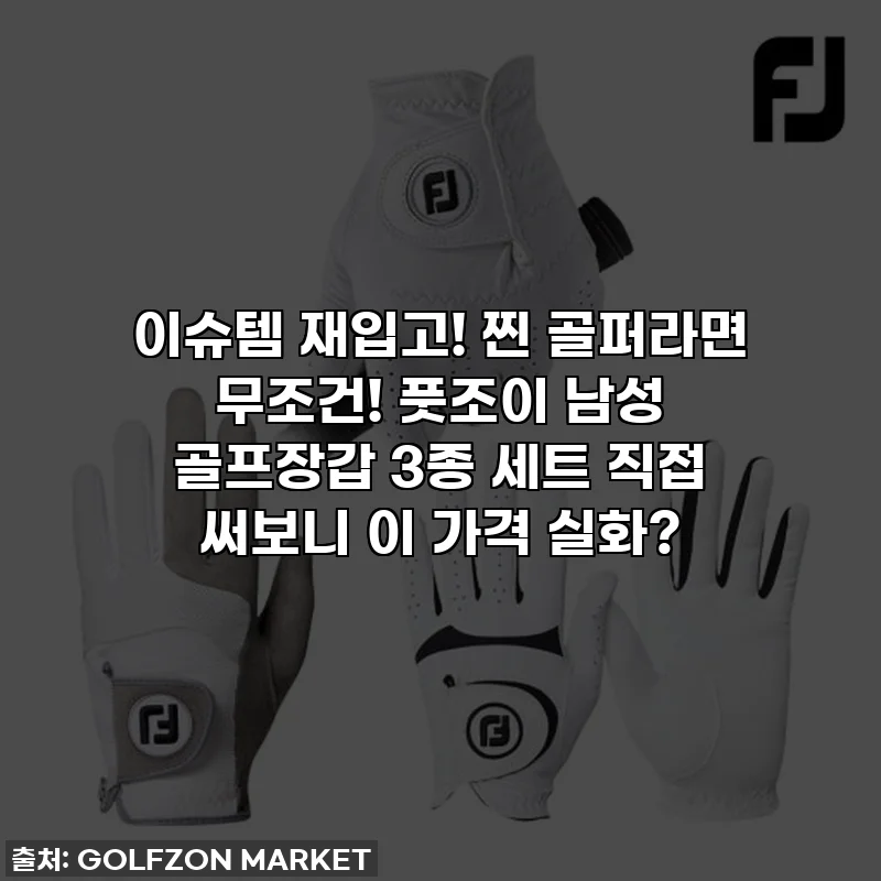 이슈템 재입고! 찐 골퍼라면 무조건! 풋조이 남성 골프장갑 3종 세트 직접 써보니 이 가격 실화?