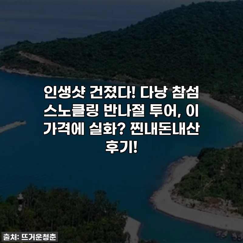 인생샷 건졌다! 다낭 참섬 스노클링 반나절 투어, 이 가격에 실화? 찐내돈내산 후기!