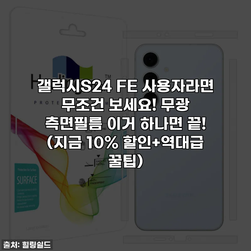 갤럭시S24 FE 사용자라면 무조건 보세요! 무광 측면필름 이거 하나면 끝! (지금 10% 할인+역대급 꿀팁)