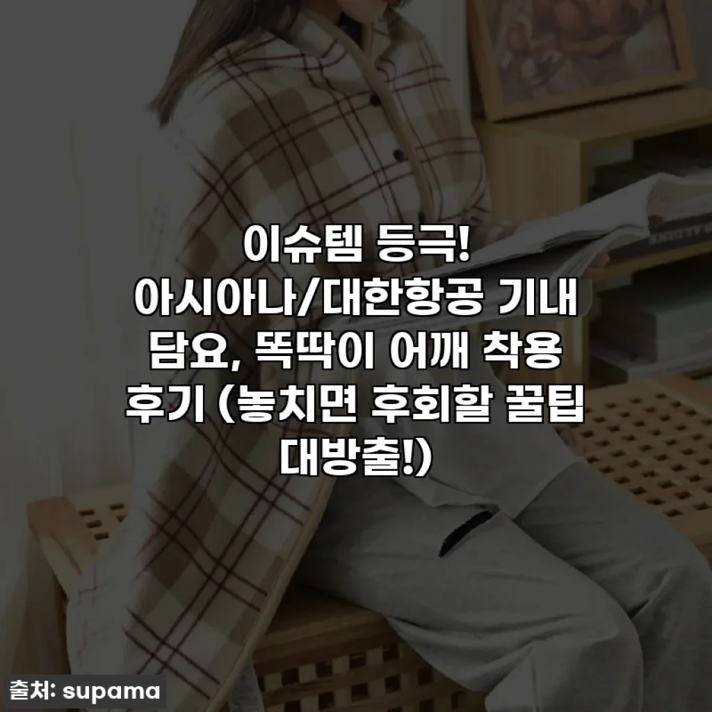 이슈템 등극! 아시아나/대한항공 기내 담요, 똑딱이 어깨 착용 후기 (놓치면 후회할 꿀팁 대방출!)