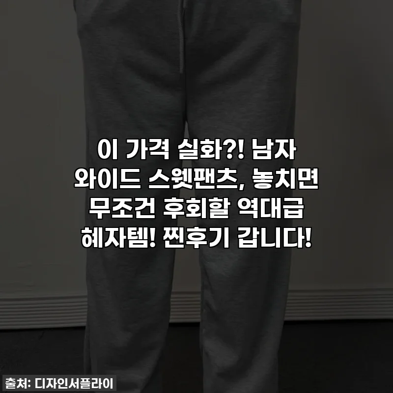 이 가격 실화?! 남자 와이드 스웻팬츠, 놓치면 무조건 후회할 역대급 혜자템! 찐후기 갑니다!