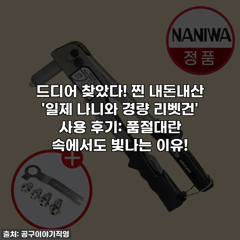 드디어 찾았다! 찐 내돈내산 '일제 나니와 경량 리벳건' 사용 후기: 품절대란 속에서도 빛나는 이유!
