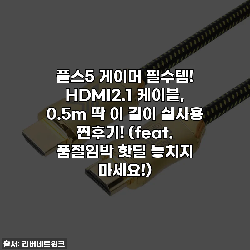 플스5 게이머 필수템! HDMI2.1 케이블, 0.5m 딱 이 길이 실사용 찐후기! (feat. 품절임박 핫딜 놓치지 마세요!)