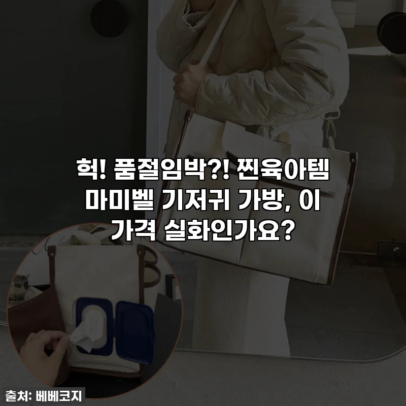 헉! 품절임박?! 찐육아템 마미벨 기저귀 가방, 이 가격 실화인가요?