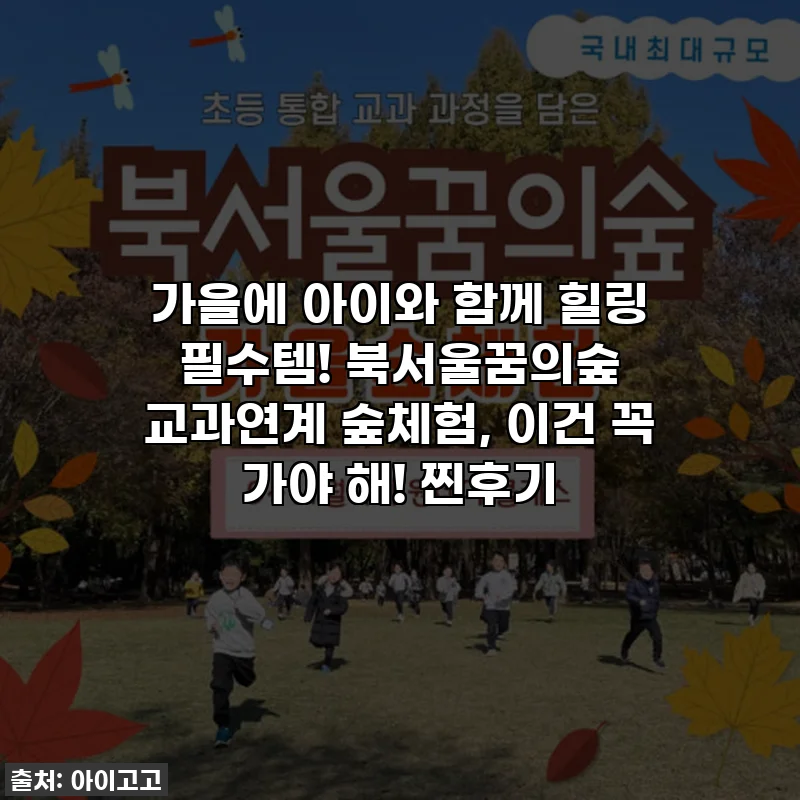 가을에 아이와 함께 힐링 필수템! 북서울꿈의숲 교과연계 숲체험, 이건 꼭 가야 해! 찐후기