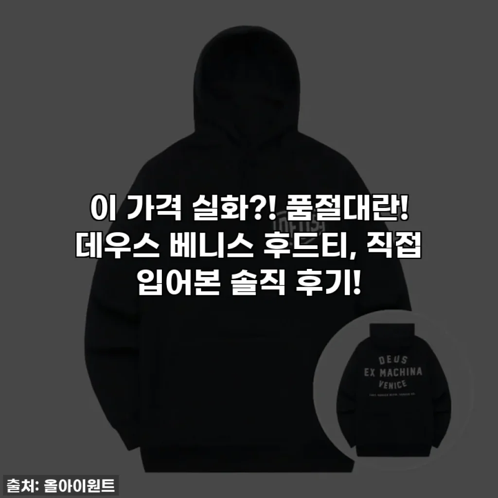이 가격 실화?! 품절대란! 데우스 베니스 후드티, 직접 입어본 솔직 후기!